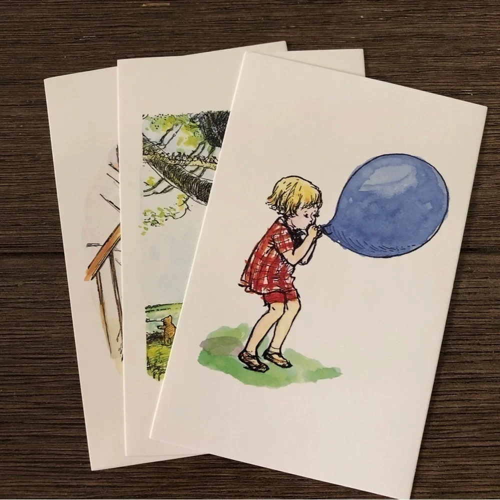 Disney's Winnie the Pooh Classic Illustration postcards: Christopher Robin 4ct